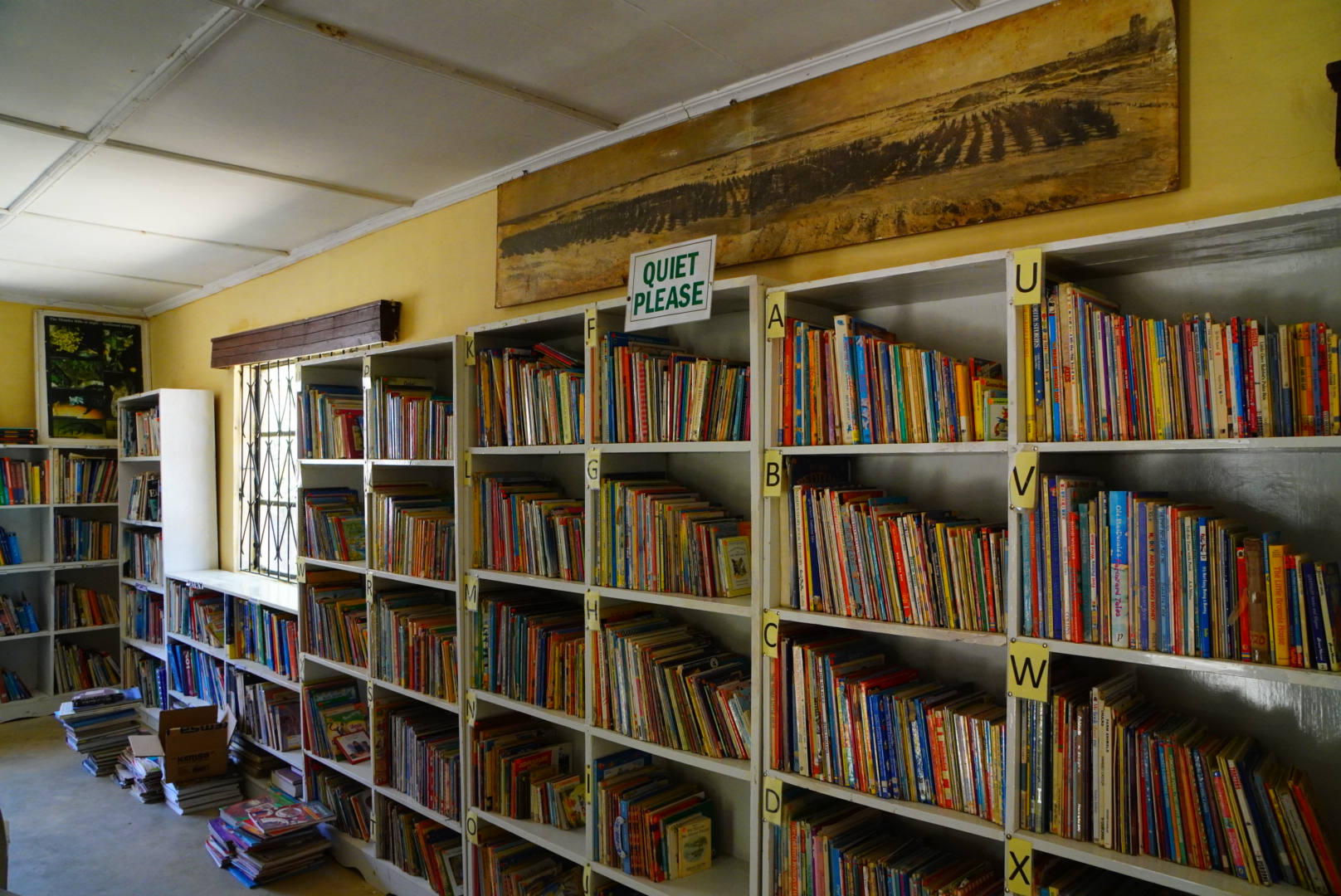 W bibliotece są też książki w suahili.