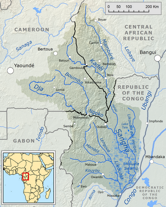 Mapa rzeki Sangha (źródło: Wikipedia)
