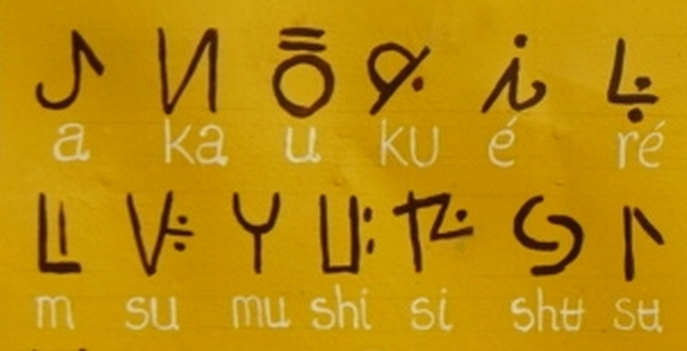 Początek alfabetu a-ka-u-ku.